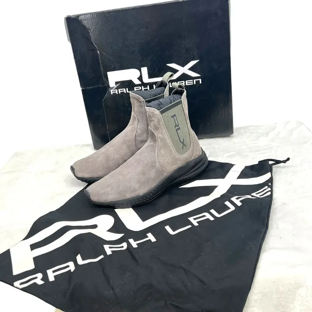 RALPH LAUREN RLX Men's Gray Suede Sock Sneaker Boots 5.5D NIB Dustbag Box